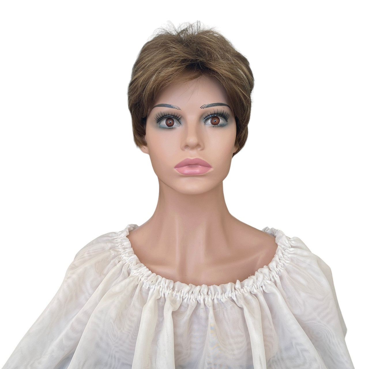 Перука русява з меліруванням коротка коротка стрижка жіноча для жінок Linda 1733a-12tt26, фото 1