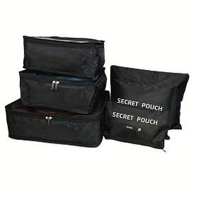 Набір органайзерів в дорогу 6 штук чорного кольору