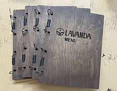 Папка меню А4 на кільцях з логотипом LAVANDA 1