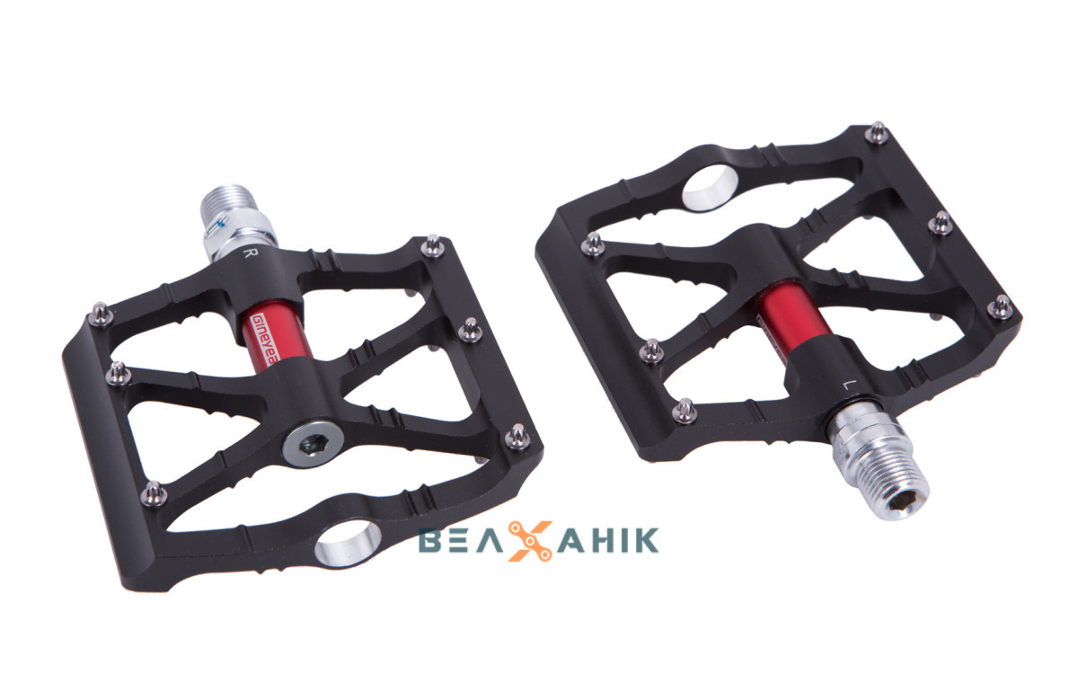 Педалі GINEYEA K-307 MTB Al чорно-червоні