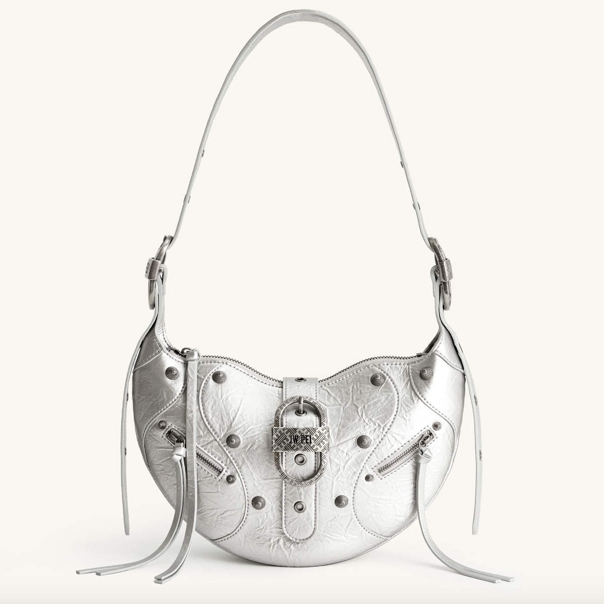 Жіноча сумка JW PEI Tessa Crushed Shoulder Bag Silver. (0138)