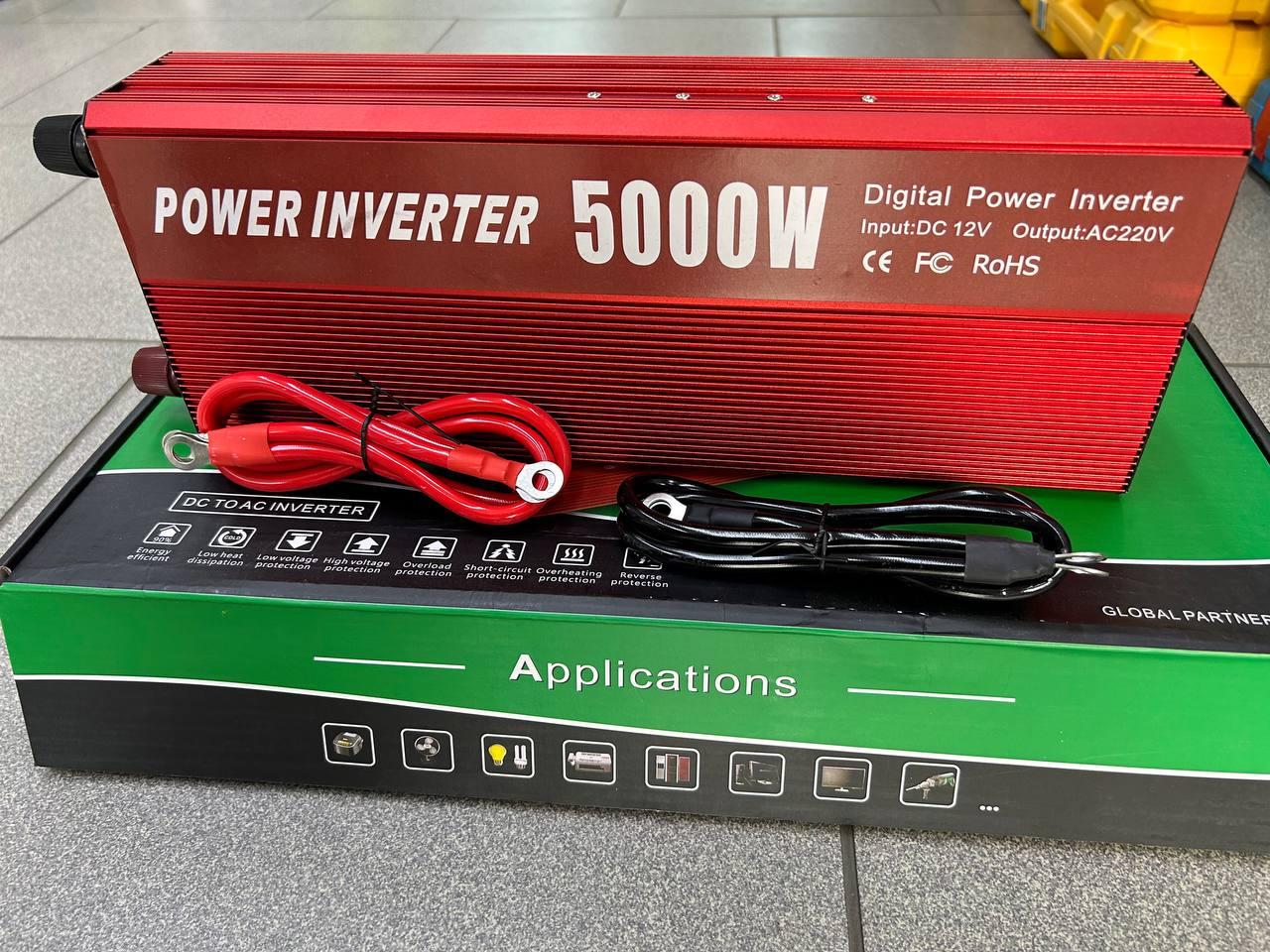 Перетворювач напруги Power Inverter UN-3061 2200-5000W 12V Інвертор з активним охолодженням
