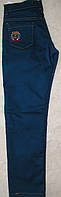 Стильные утеплённые котоновые брюки от 5 до 8 лет бирюзового цвета