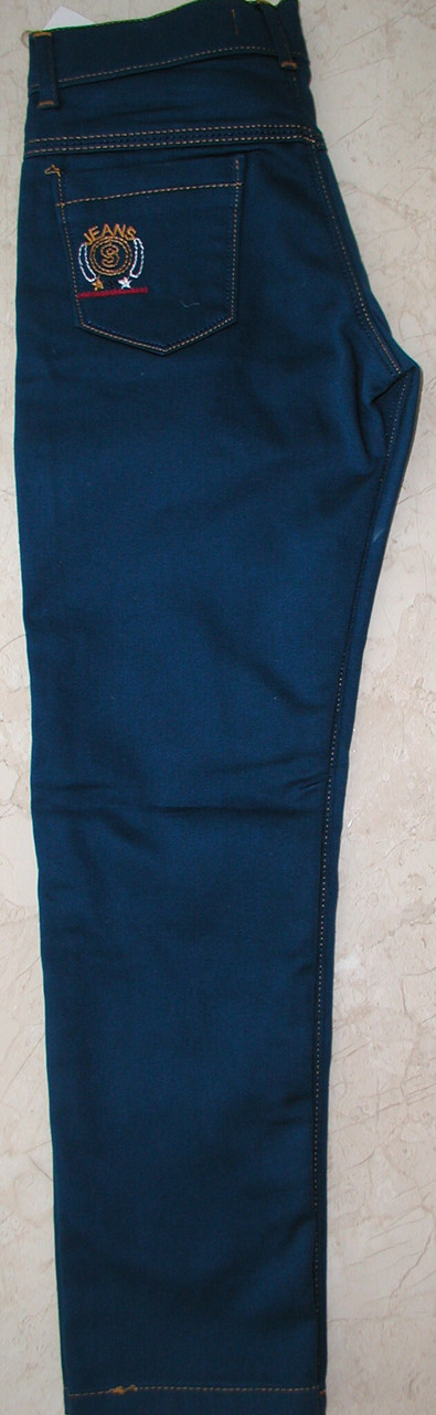 Стильные утеплённые котоновые брюки от 5 до 8 лет бирюзового цвета - фото 1 - id-p424786772