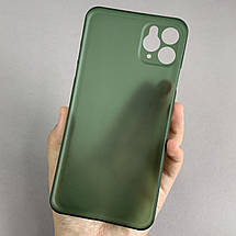 Чехол для iPhone 11 Pro Max ультратонкий карбоновый чехол на телефон айфон 11 про макс зелений LKG, фото 2