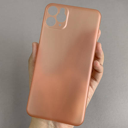 Чехол для iPhone 11 Pro Max ультратонкий карбоновый чехол на телефон айфон 11 про макс рожевий  LKG, фото 1