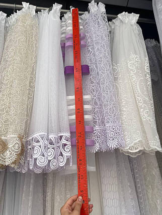 Коротка тюль, колір фіолетовий. Висота 80 см, фото 3