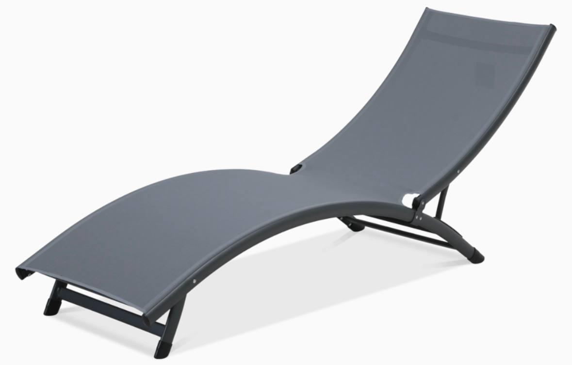 Садовий лежак темно сірий Star Focus Garden