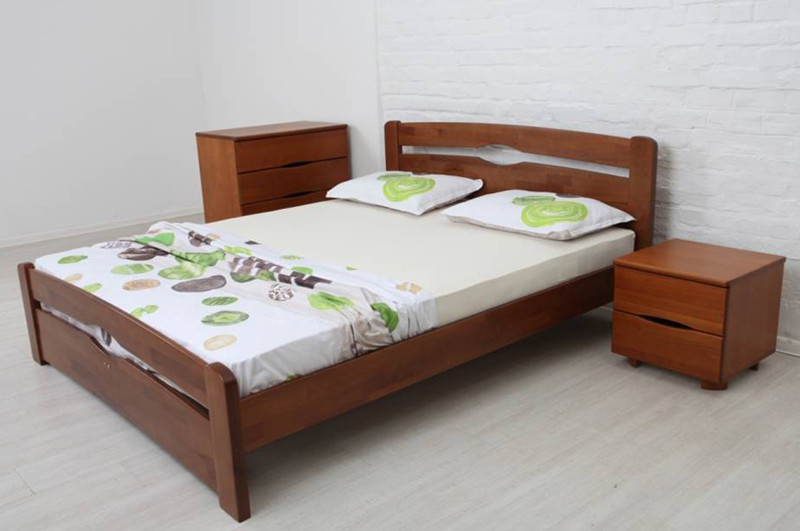 Кровать двуспальная деревянная с изножьем Каролина Микс мебель, цвет на выбор - фото 1 - id-p424794862