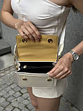 Жіноча сумка крос-боді на широкому ремінці жовта, фото 6