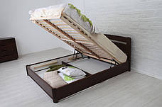 Ліжко двоспальне дерев'яне з підйомним механізмом Кароліна Мікс меблі, колір на вибір, фото 2
