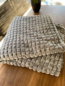 Плед - покривало Євро розмір 200*230. колір - сірий