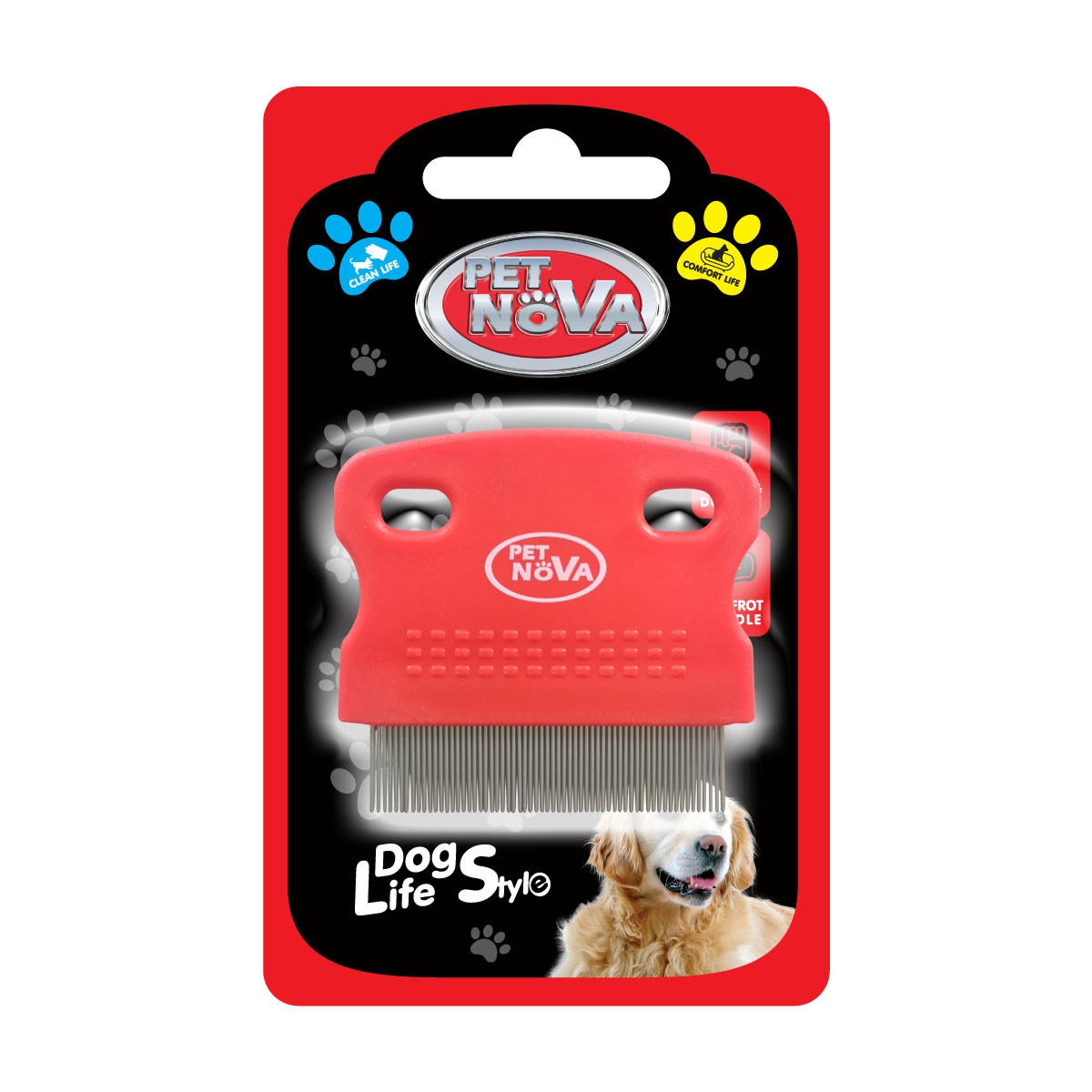 Гребінець металевий для короткої шерсті Pet Nova Comb Short 6 см