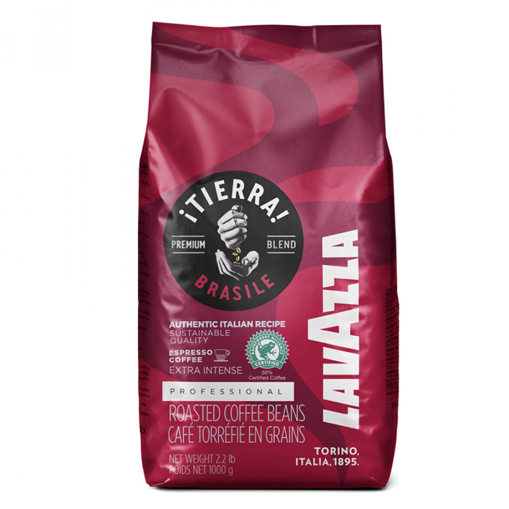 Кава в зернах Lavazza Tierra Brasile Extra Intense 1 кг міцний Лавацца Італія