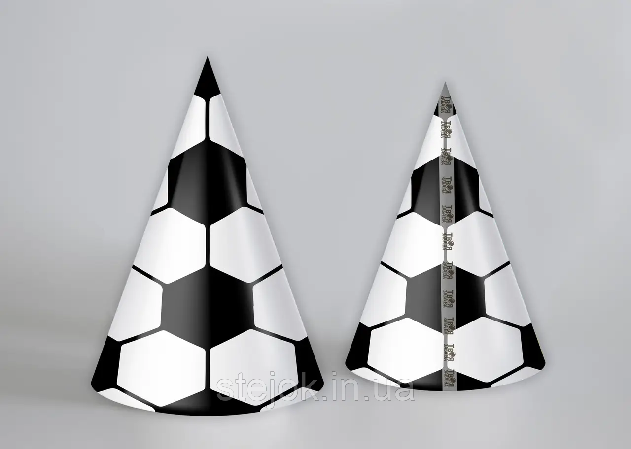 Святковий ковпак на голову з картону "Футбол", 1 шт., фото 1