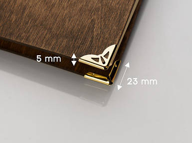 Куточок для папок меню. Колір "золото". 23х5мм