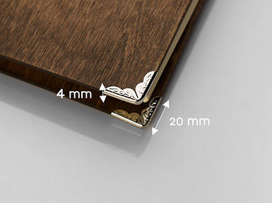 Куточок для папок. Колір "нікель". 20х4мм