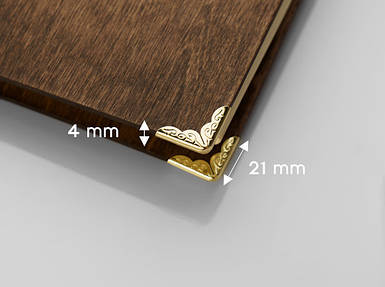 Куточок для папок. Колір "золото". 21х4мм