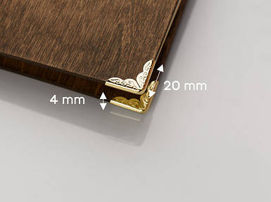 Куточок для папок. Колір "золото". 20х4мм