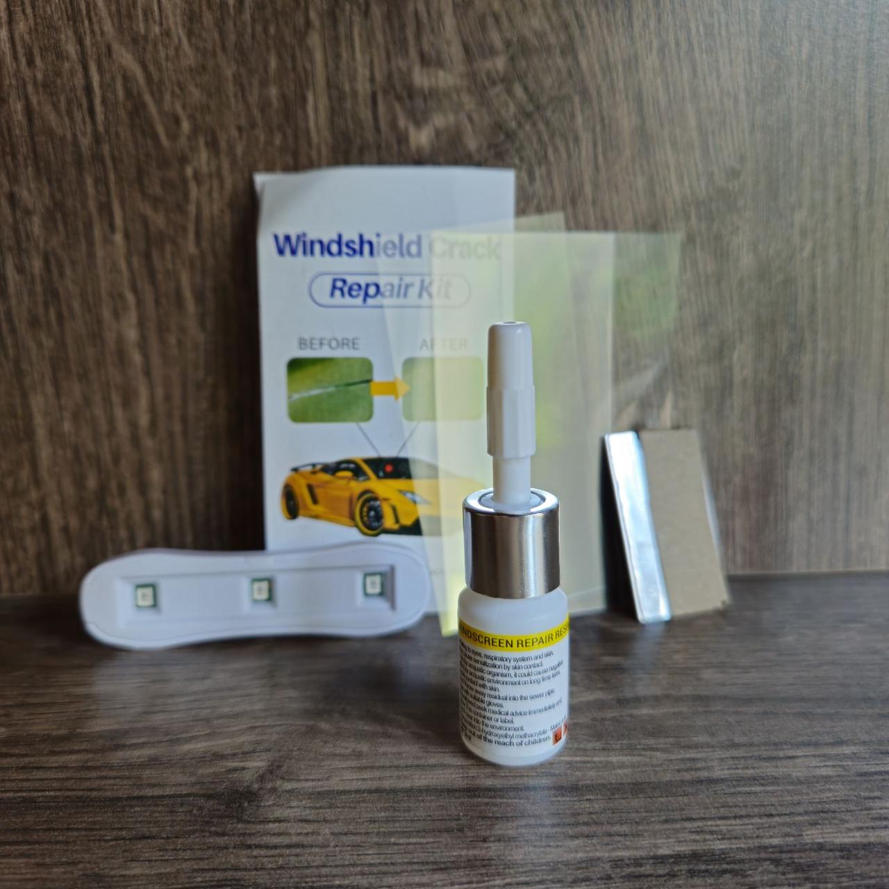 Полімер для ремонту тріщин лобового скла + УФ лампа на 3 діоди, фото 1