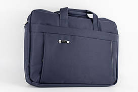 Містка синя сумка через плече для ноутбука 17" та документів