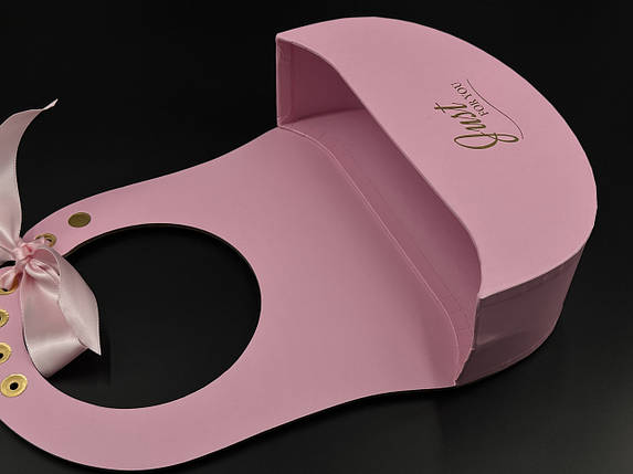 Коробки для квітів оксамитові флористичні Колір рожевий. 22х9см, фото 3