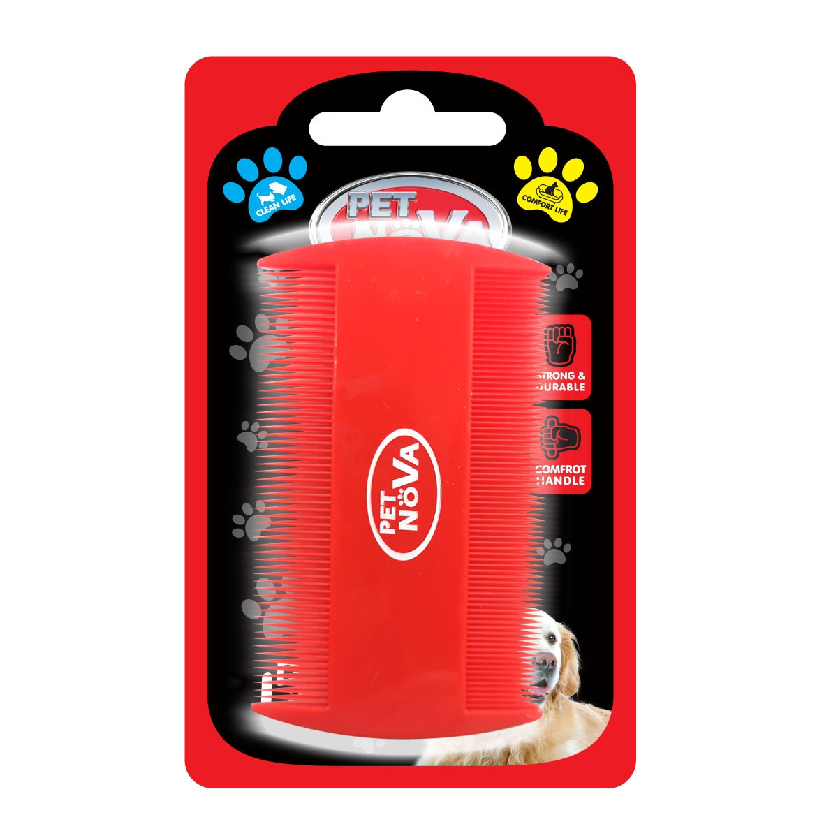Гребінець двосторонній Pet Nova DoubleComb Short 8,5 см для щоденного догляду за шерстю собак та кішок