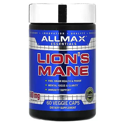 (уцінка термін по 4.25) Їжовик гребінчастий AllMax Nutrition Lion's Mane 300 мг 60 капс., фото 1