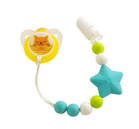 Ланцюжок для пустушки силіконовий 0+ Baby Тeam Блакитний