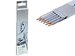 Набір чорнографітних олівців Marco НB-8В, 6шт., шестигранні 7000DM-6СВ