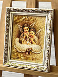 Ікона з бурштину Ангел Охоронець  для діток 15*20 см , Ангел Охоронець, фото 3