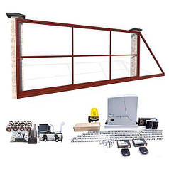 Каркас відкатних воріт з Т-профілю на проріз 4 м, довжина стулки 6 м, з автоматикою