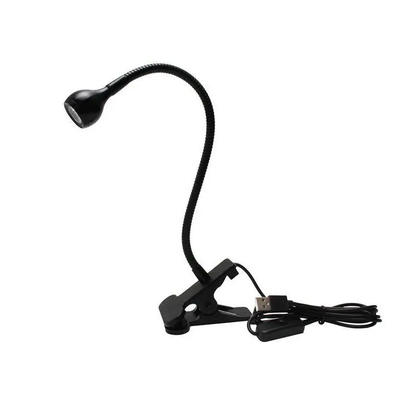 UV/LED – лампа фонарик для сушіння нігтів на прищіпці, з USB кабелем, Чорна