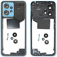 Рамка корпусу Xiaomi Redmi Note 12 блакитна зі склом камери