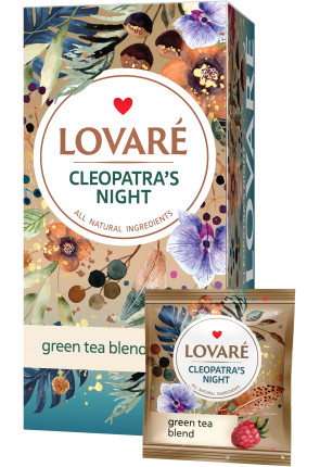 Чай зелений Lovare Ніч Клеопатрі пакетований 24*1,5 гр 38 гр (Ловаре)
