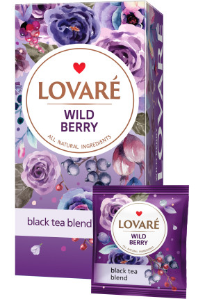 Чай чорний Lovare Wild berry Дика ягода пакетована 24*2 гр (Ловаре)