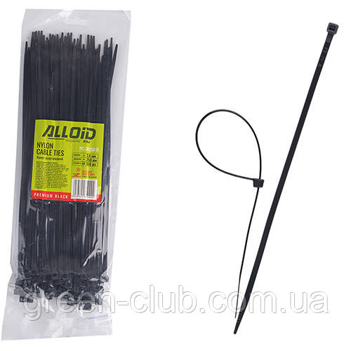 Хомут пластиковий Alloid 3.6 х 250 100 шт./пач чорний (PC-36250 B)