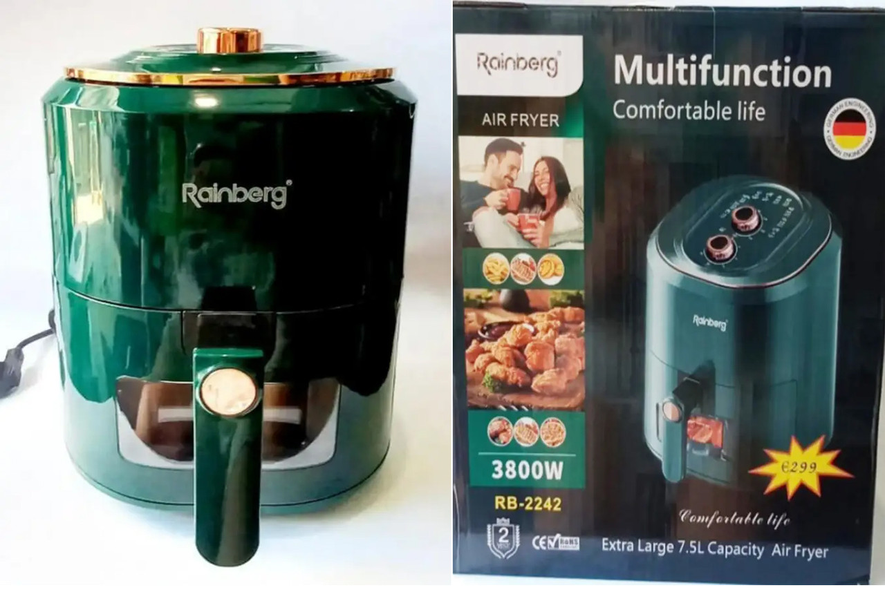 Аерофритюрниця електрична безоливна Rainberg RB-2242 фритюрниця 7,5 л 3800 Вт аеро фритюрниця без олії