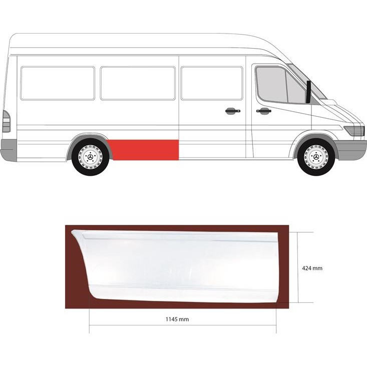 Рем заднього крила MERCEDES SPRINTER (95- г.) довга правого (ви-во KLOKKERHOLM)