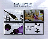 UV/LED – лампа для сушіння нігтів на прищіпці, з USB кабелем, Срібна-біла, фото 5