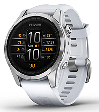 Смарт-годинник Garmin EPIX Pro (42 mm), Silver with whitestone silicone band, фото 3