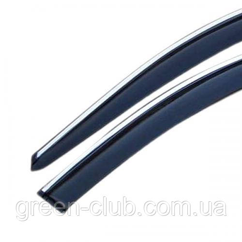 Дефлектори вікон Mercedes S-klasse W-221 2005-2013 Short База З Хром Молдингом (MB53-M)
