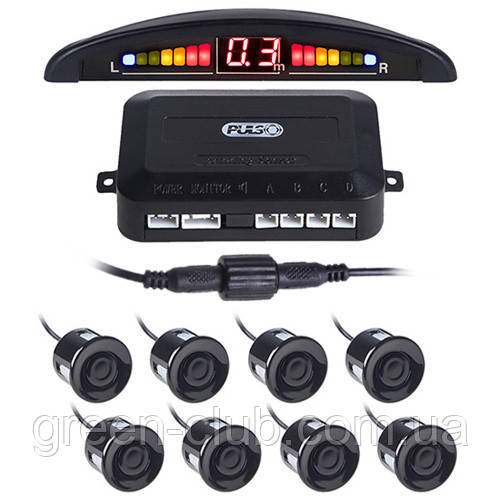 Парктронік Pulso LP-10180/LED/8 датчиків D=22 mm/конектор/black (LP-10180-black), фото 1