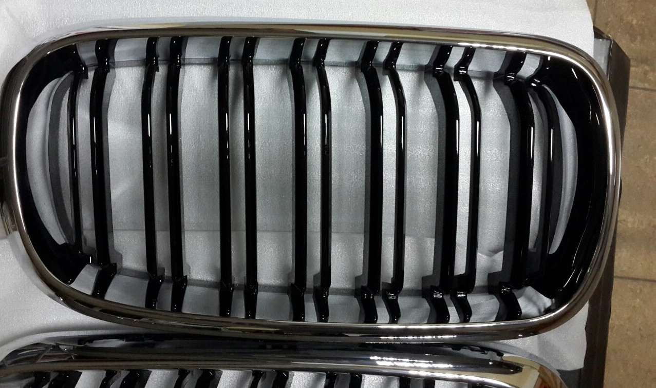 Решетка радиатора ноздри BMW X6 F16 стиль X6M (хром рамка) - фото 6 - id-p424822745
