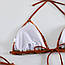 Класичний роздільний купальник-бікіні на зав'язках стильний шторки трикутник, кольоровий, розмір S, M, L, фото 6