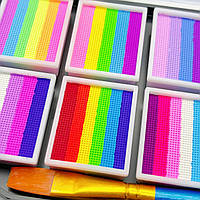 Фарби для бодіарту на водній основі 12 комбінацій кольорів, водорозчинний пігмент, з пензликом 23х12х2 см, фото 3