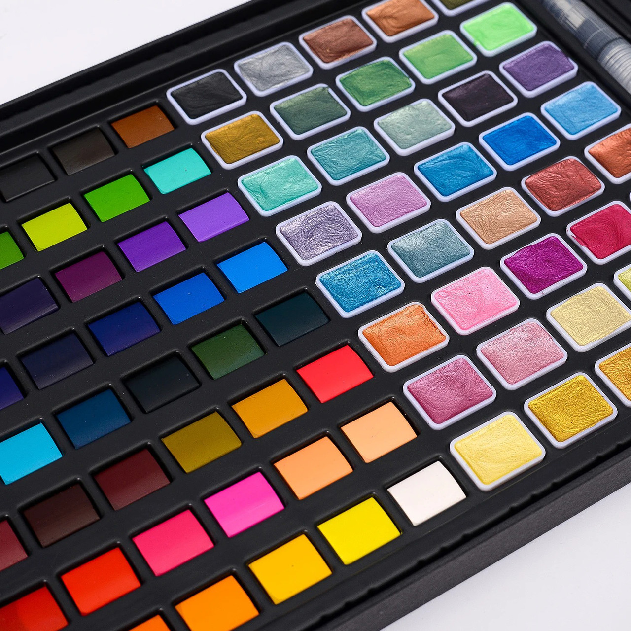 Набір акварельних фарб металіка 88 кольорів, фарби з металевим відливом на водній основі, фото 1