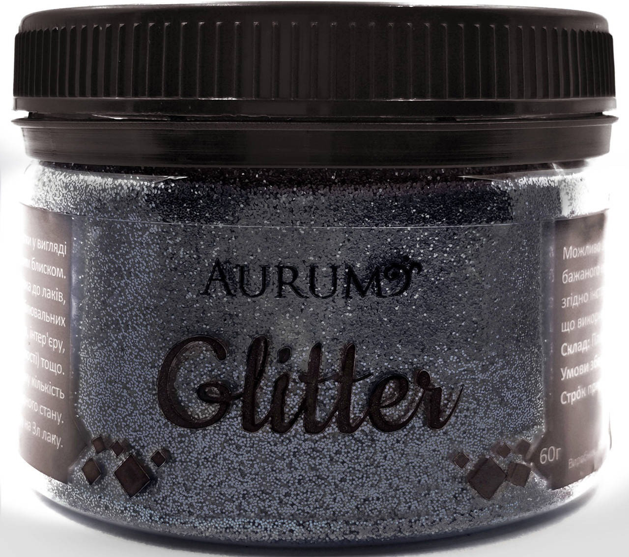 Декоративні блискітки Глітер Aurum Чорний 60 г, фото 1