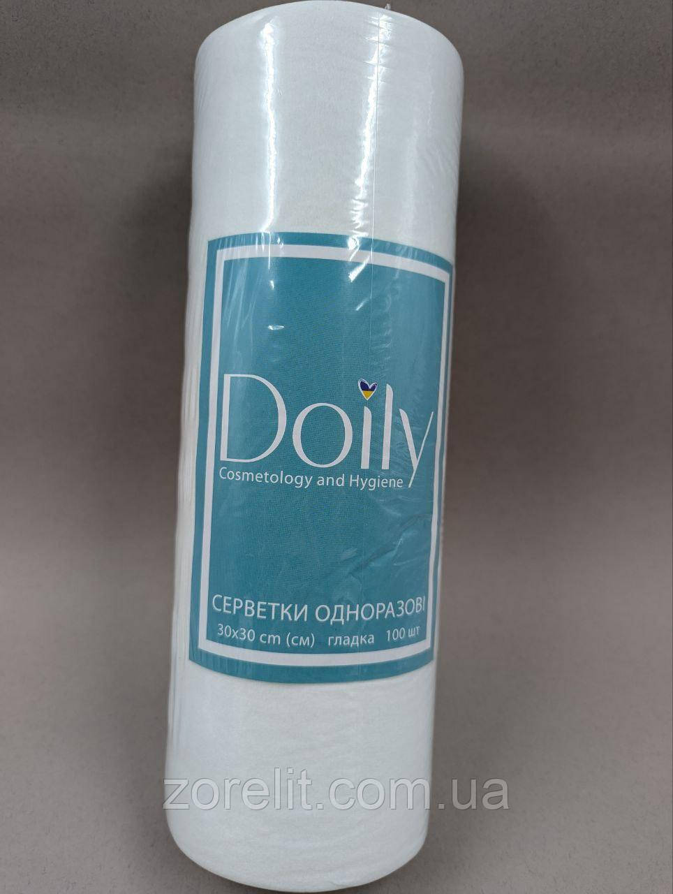 Серветки в рулоні Doily, 100 шт. спанлейс 30х30см