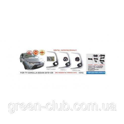 Фари дод.модель Toyota Corolla SD 2018-/TY-9377-L2Led-1/LED-12V6W6W/Hакладки/DRL+TURN/ел. дріт
